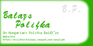 balazs polifka business card